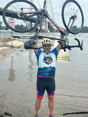 Standing in the Mississippi at the end of last years RAGBRAI